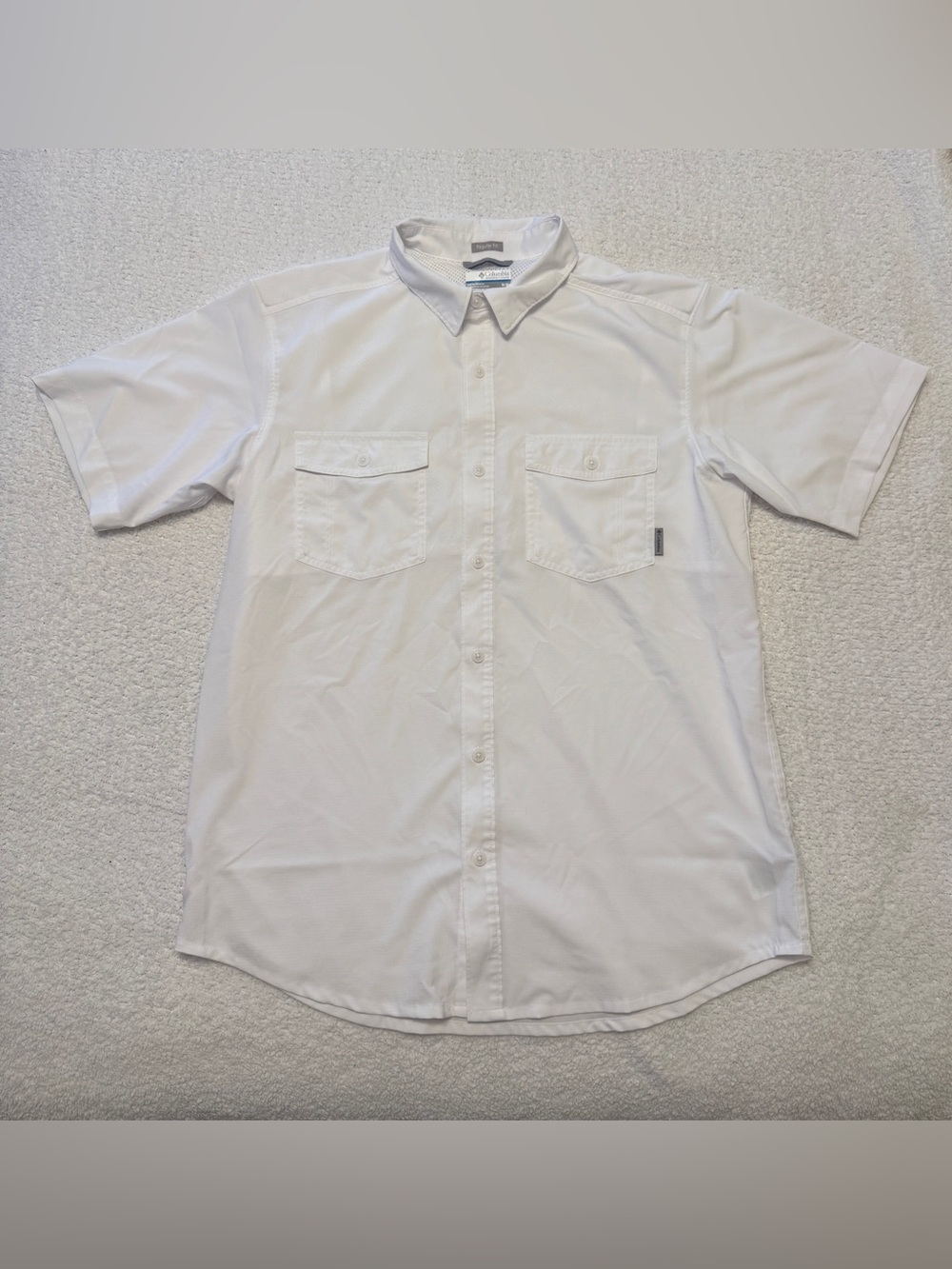 Short-Sleeve White Button-Down Workshirt - Columbia